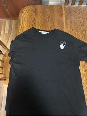 Off-White Black Crewneck Tee with White Hand Logo